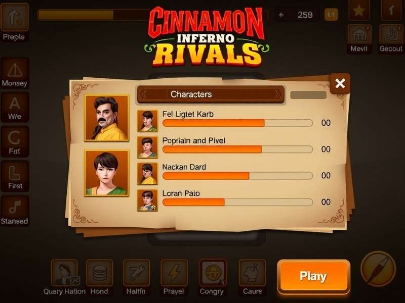 Cinnamon Inferno Rivals character selection screen